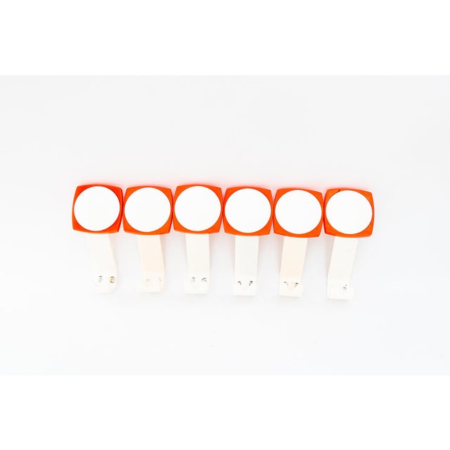 Iron and Acrylic Glass Wall Hooks, Vienna, 1950s, Set of 6 For Sale - Image 4 of 7