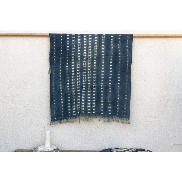 Vintage African Mossi "Blue Horizon" Indigo Throw For Sale In Los Angeles - Image 6 of 6