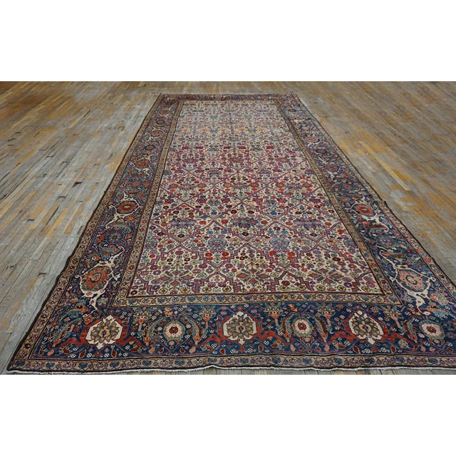 19th Century N.W. Persian Garden Design Gallery Carpet 7'6" x 16'10" - 229 x 513 All-over diamond lattice and floral...