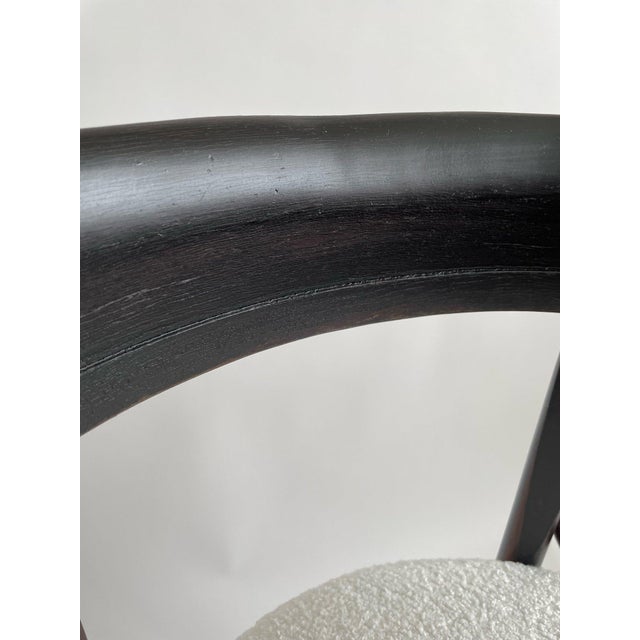 Antique Romanian Bentwood Accent Chair with Cream Boucle Seat For Sale - Image 9 of 16