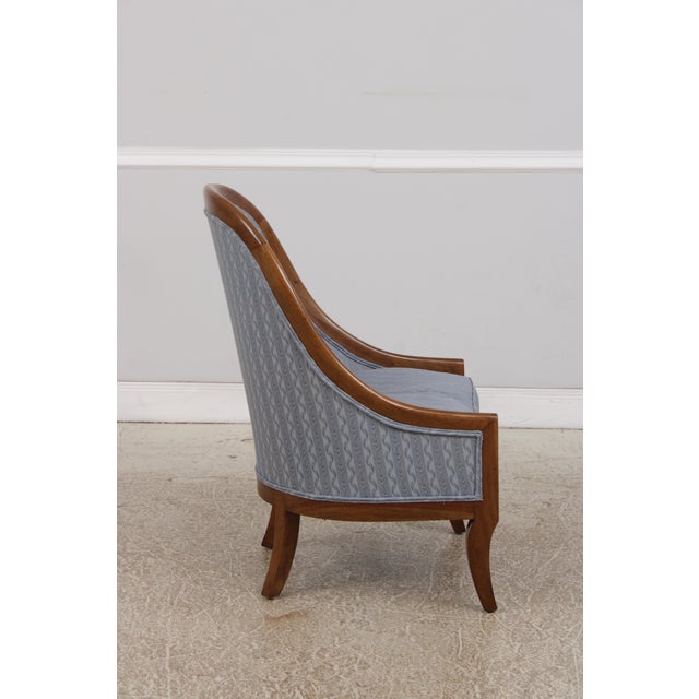 Pair of Baker Walnut Spoon Back Lounge Chairs For Sale In Philadelphia - Image 6 of 14