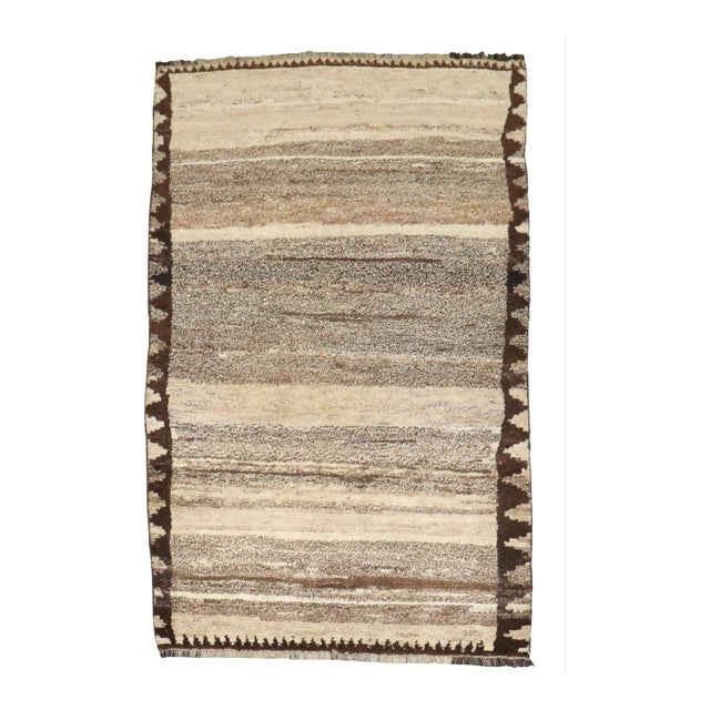 Vintage Abstract Persian Gabbeh Carpet - 3'11" x 6'4" For Sale