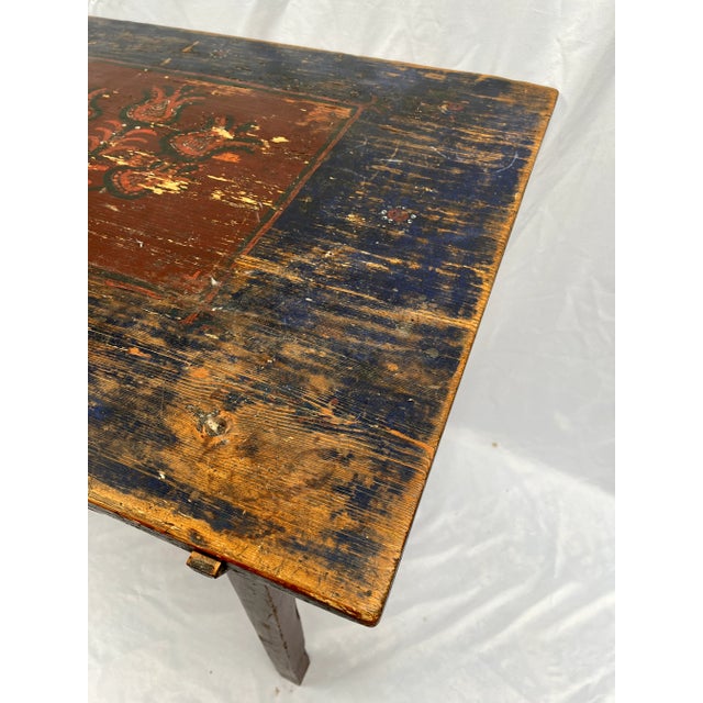 Mid 1800s Hand Painted Folk Art Table For Sale - Image 11 of 12