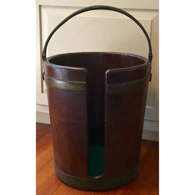 18th Century 1790 English George III Period Mahogany Bucket with Brass Banding & Handle For Sale - Image 5 of 11
