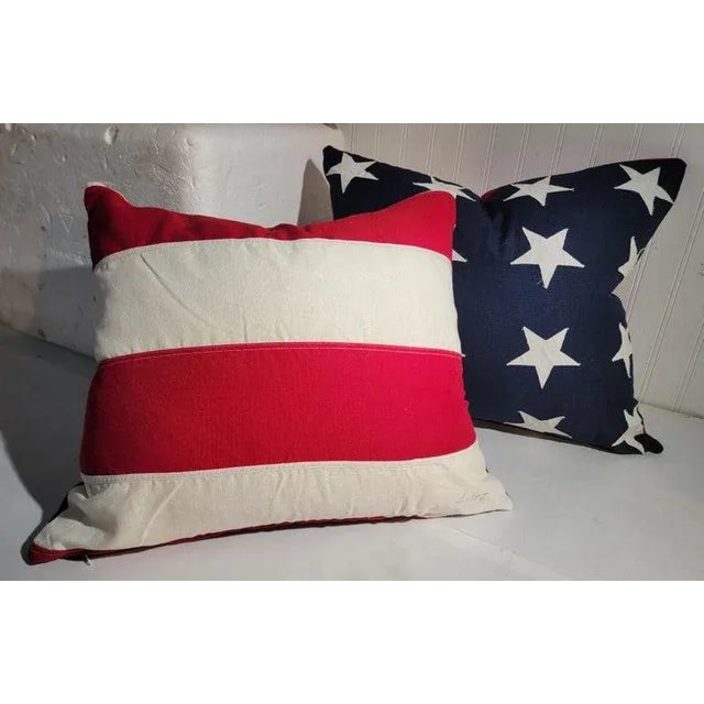 Mid 20th Century Early 20th Century 48 Star Double Sided Flag Pillows -Pair For Sale - Image 5 of 5