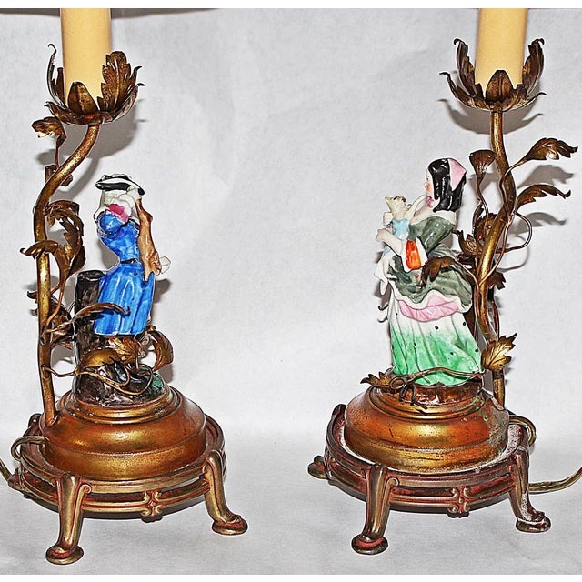 1910s French Figural Table Lamps - a Pair For Sale - Image 9 of 11