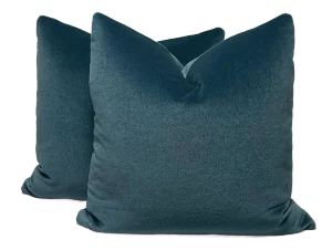 Brunschwig & Fils "Autun Mohair" in Azure 22" Pillows-A Pair