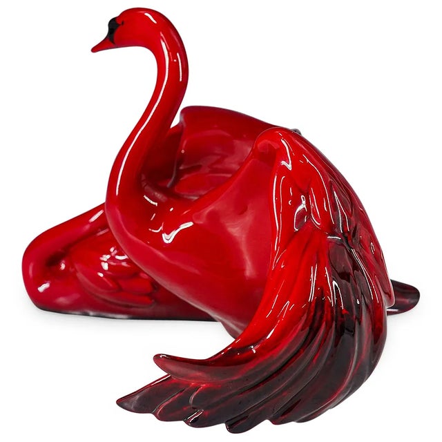 Royal Doulton Vintage Royal Doulton “Nestling Down” Flambé Swan Sculpture Hn3538 For Sale - Image 4 of 17