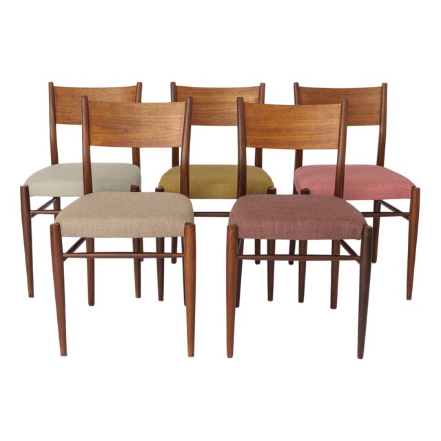 Vintage German Chairs from Lübke, 1960s, Set of 5 For Sale