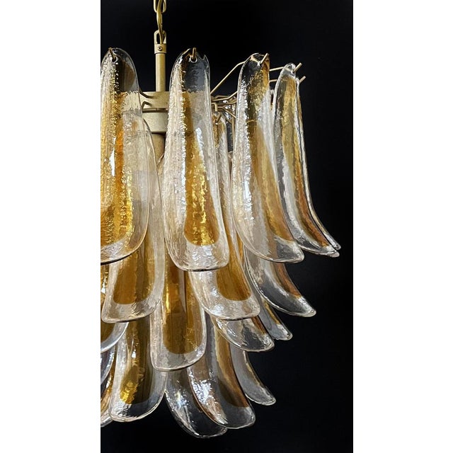 Vintage Italian Murano Chandelier with 41 Glass Amber Petals, 1990s For Sale - Image 15 of 17