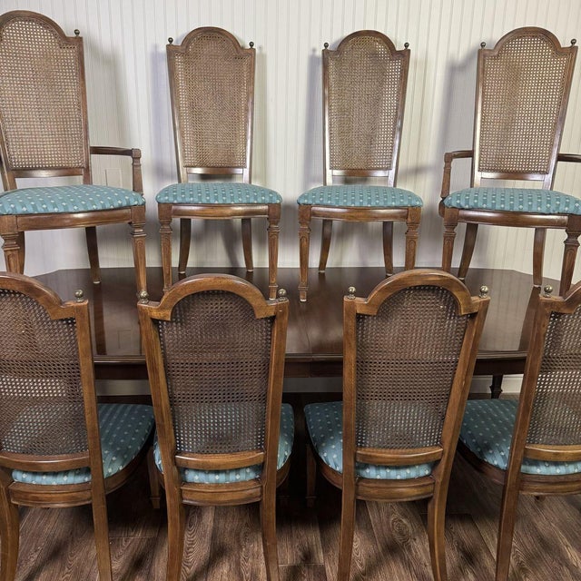 Traditional Vintage Italian Provincial Thomasville Cellini Dining Set For Sale - Image 3 of 18