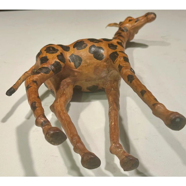 Animal Skin Mid 20th Century Safari Chic Leather Wrapped Giraffe in the Style of Ralph Lauren For Sale - Image 7 of 12