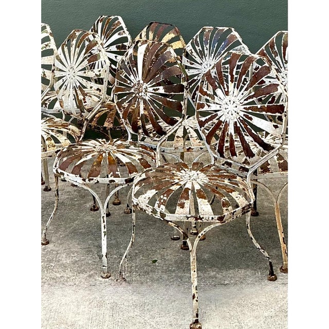 Vintage Francois Carre Sunburst Garden Chairs - Set of Eight For Sale - Image 12 of 12