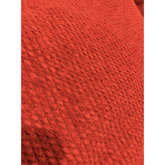 2000 - 2009 Thayer Coggin “Radius” Red Sectional & Ottoman For Sale - Image 5 of 10