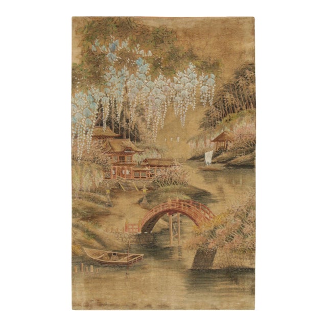 Antique Japanese Tapestry With Scenic Landscape Design - Rug & Kilim For Sale