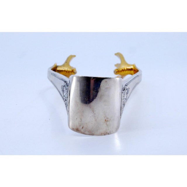 Metal Silver Ice Tongs in the Shape of Golden Claws For Sale - Image 7 of 11