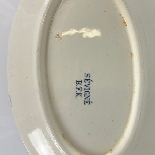 Sévigné Serving Dish in Earthenware from Boch Frères Keramis, Belgium, Early 20th Century For Sale - Image 6 of 8