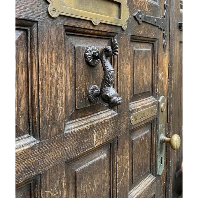 Vintage Cast Iron Mythological Sea Serpent Door Knocker For Sale - Image 10 of 12