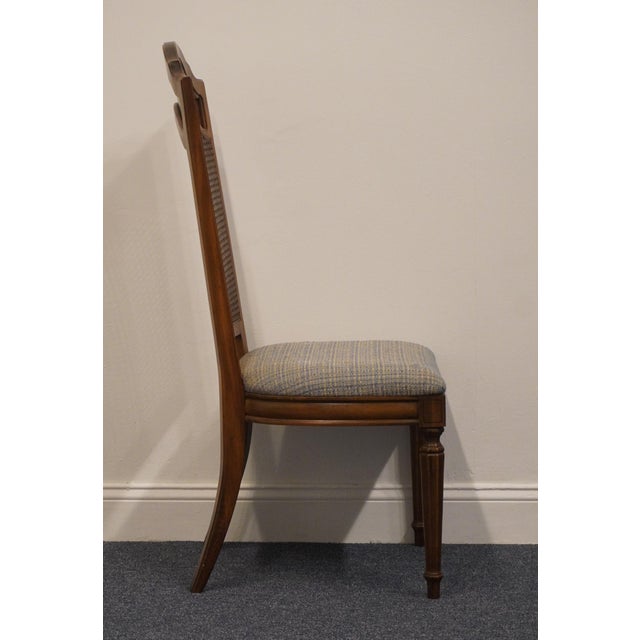 Wood Thomasville Furniture Romano Collection Walnut Italian Provincial Cane Back Dining Side Chair 4921-861-862 For Sale - Image 7 of 11