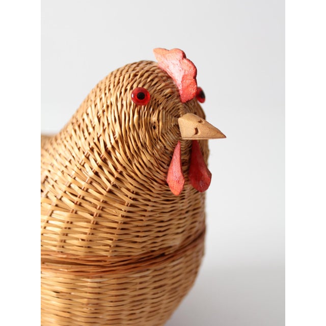 Vintage Wicker Chicken Basket For Sale - Image 6 of 10