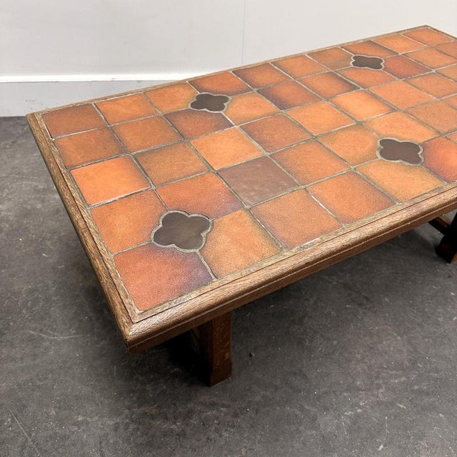 Vintage French Terracotta Tomettes Tile Coffee Table, 1960s For Sale - Image 5 of 14