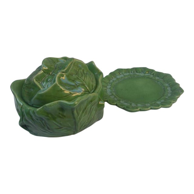 Lidded Holland Mold Cabbage Bowl With Plate Chairish