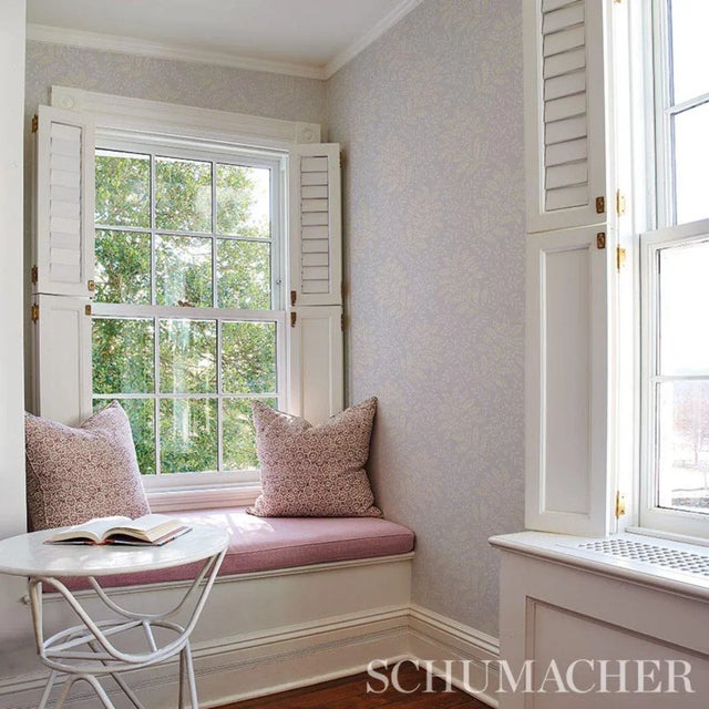 Modern Sample - Schumacher Secret Garden Wallpaper in Grey For Sale - Image 3 of 4