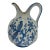 Rare Vintage Blue Gold Delvo Holland Delft Handpainted Water Pitcher Pottery Bird For Sale