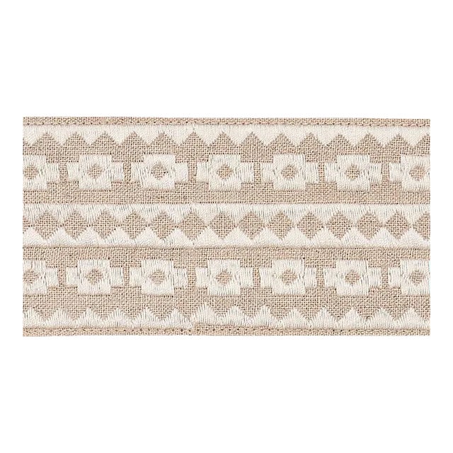 Schumacher Talitha Tape in Ivory on Natural For Sale