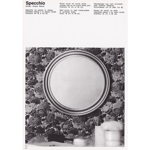 Metal Nickel-Plated Brass & Black Metal Narcisso Mirror by Sergio Mazza for Artemide, 1970s For Sale - Image 7 of 8