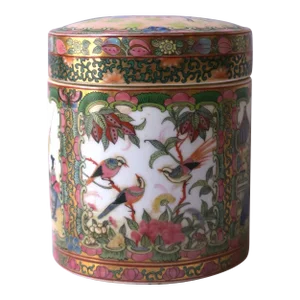 Chinoiserie Famille Rose Box With Birds Flora and Fauna