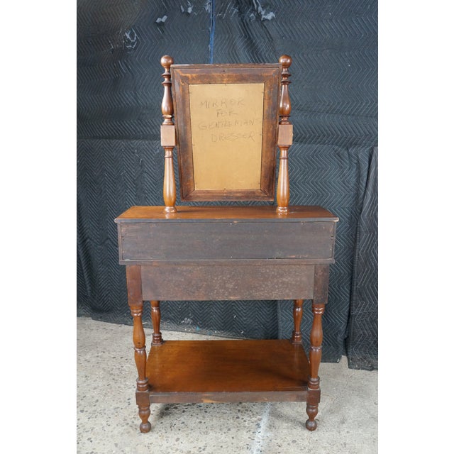 Antique Victorian Plum Pudding Mahogany Washstand Vanity W Mirror 62" For Sale - Image 18 of 18