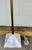 Stylish Currey & Company Modern Antique Brass Repertoire Floor Lamp, white marble base, showroom floor sample