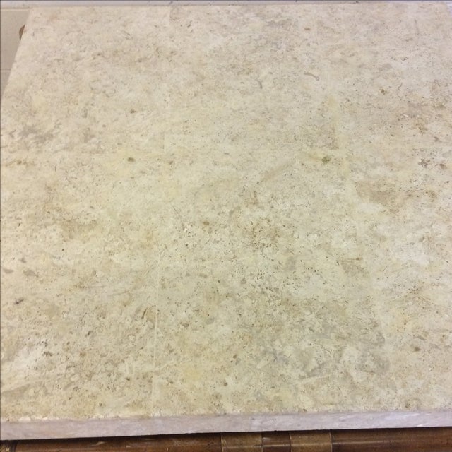 Henredon Mactan Stone Top & Bamboo Coffee Table | Chairish