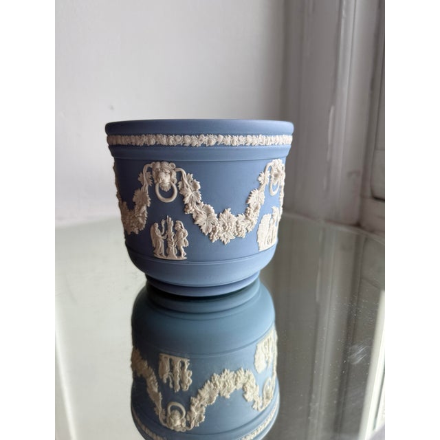 Blue Vintage Wedgwood Blue Jasperware Jardinière/Planter For Sale - Image 8 of 9