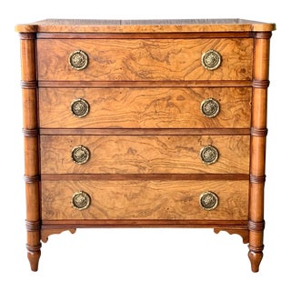 Baker Furniture Faux Bamboo Nightstand For Sale