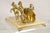 Gold Mid 20th Century Vintage Gold Gilt Metal Roman Horse Drawn Chariot Sculpture on Marble Base For Sale - Image 8 of 12
