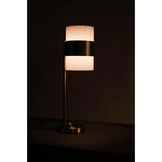 Gold Brass Table Lamp attributed to Luxus, Sweden, 1960s For Sale - Image 8 of 11