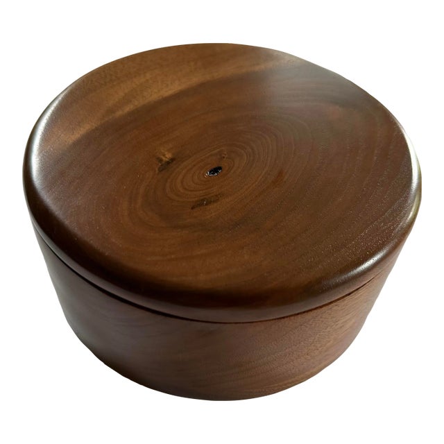 Handcrafted Hinged Round Box For Sale