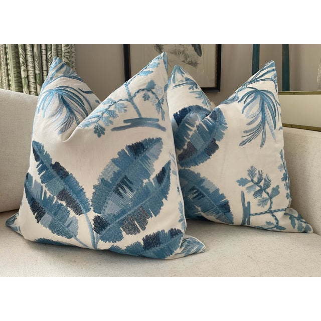 From Brunschwig and Fils comes this gorgeous embroidered fabric in rich tones of blues and white. Martil Emb in blue...