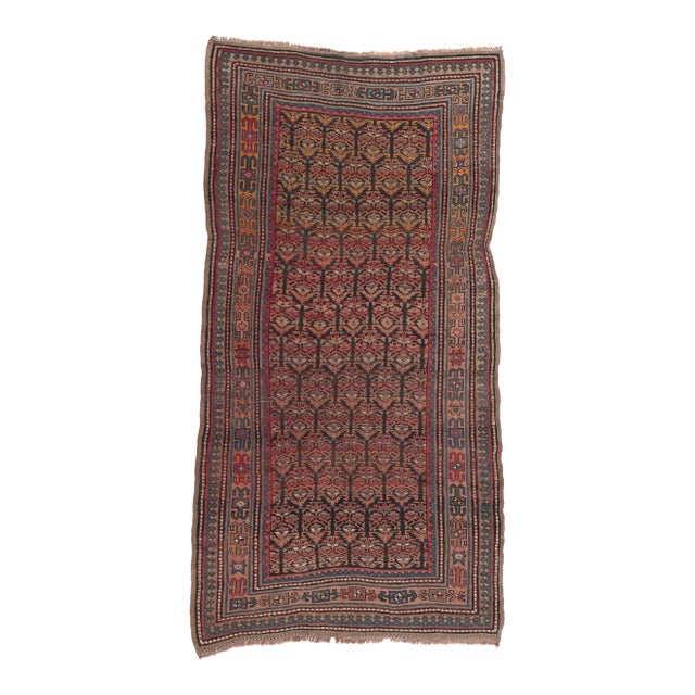 Early 20th Century Antique Persian Kurdish Rug 04’03 X 08’00 For Sale