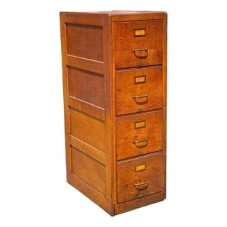 Antique Tiger Oak File Cabinet / Filing Cabinet For Sale