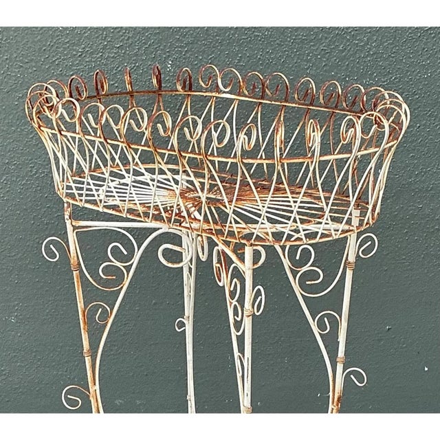 Vintage Scrollwork Iron Plant Holder For Sale - Image 12 of 12