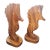 Vintage Pair of Two Monkey Pod Wood Seahorse Toothpicks Hors d'Oeuvres Appetizer Holders, Mid Century Modern For Sale