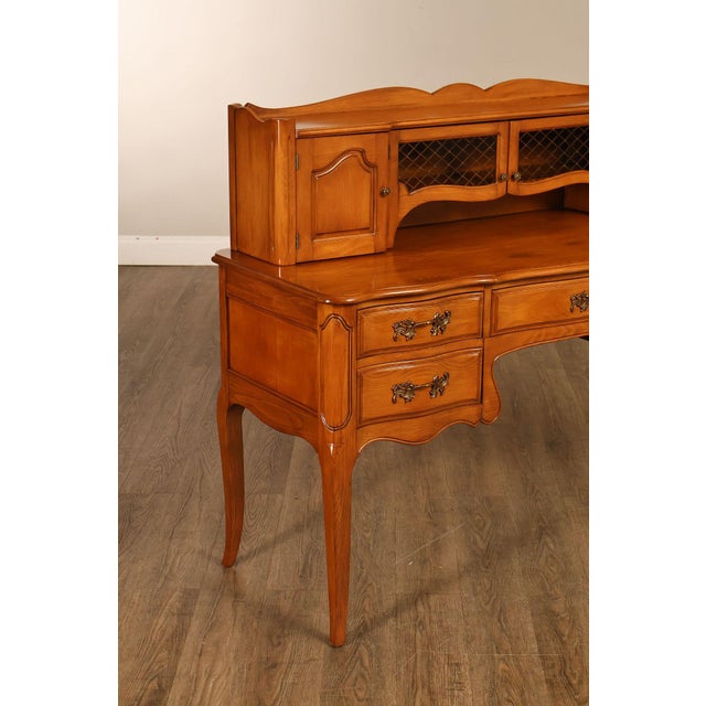 Davis Cabinet Company French Provincial Style Desk With Hutch And Chair For Sale - Image 11 of 18