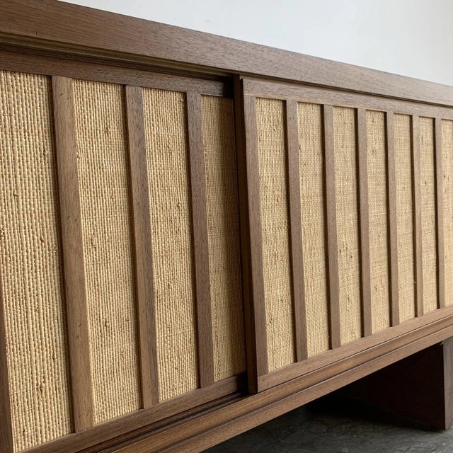Made to Order Mid Century Style Cane Credenza For Sale - Image 10 of 12