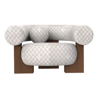 Cassette Armchair in Baldac Beige and Smoked Oak by Alter Ego for Collector For Sale