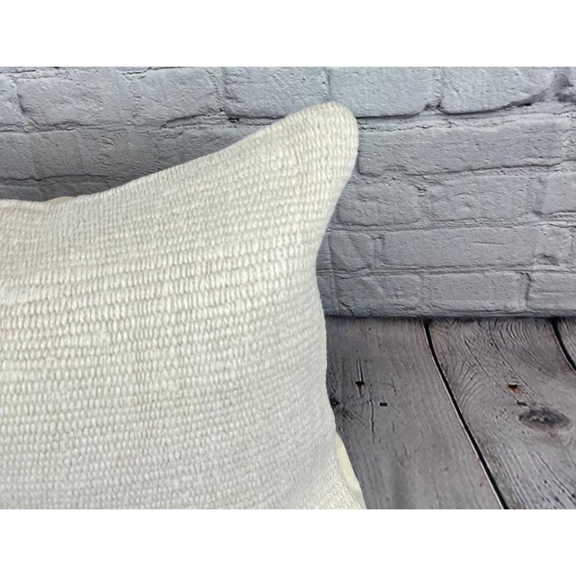 Turkish 16 x 24 Hemp Pillow Turkish Cushion Natural White Pillow Cushion Cover For Sale - Image 3 of 4
