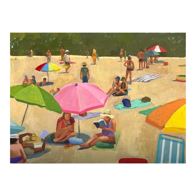 "Beach Goers" Original Oil Painting For Sale