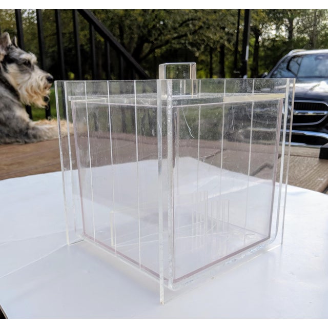 Vintage Lucite Champagne Cooler Ice Bucket With Insert and Lucite Tongs For Sale - Image 9 of 12